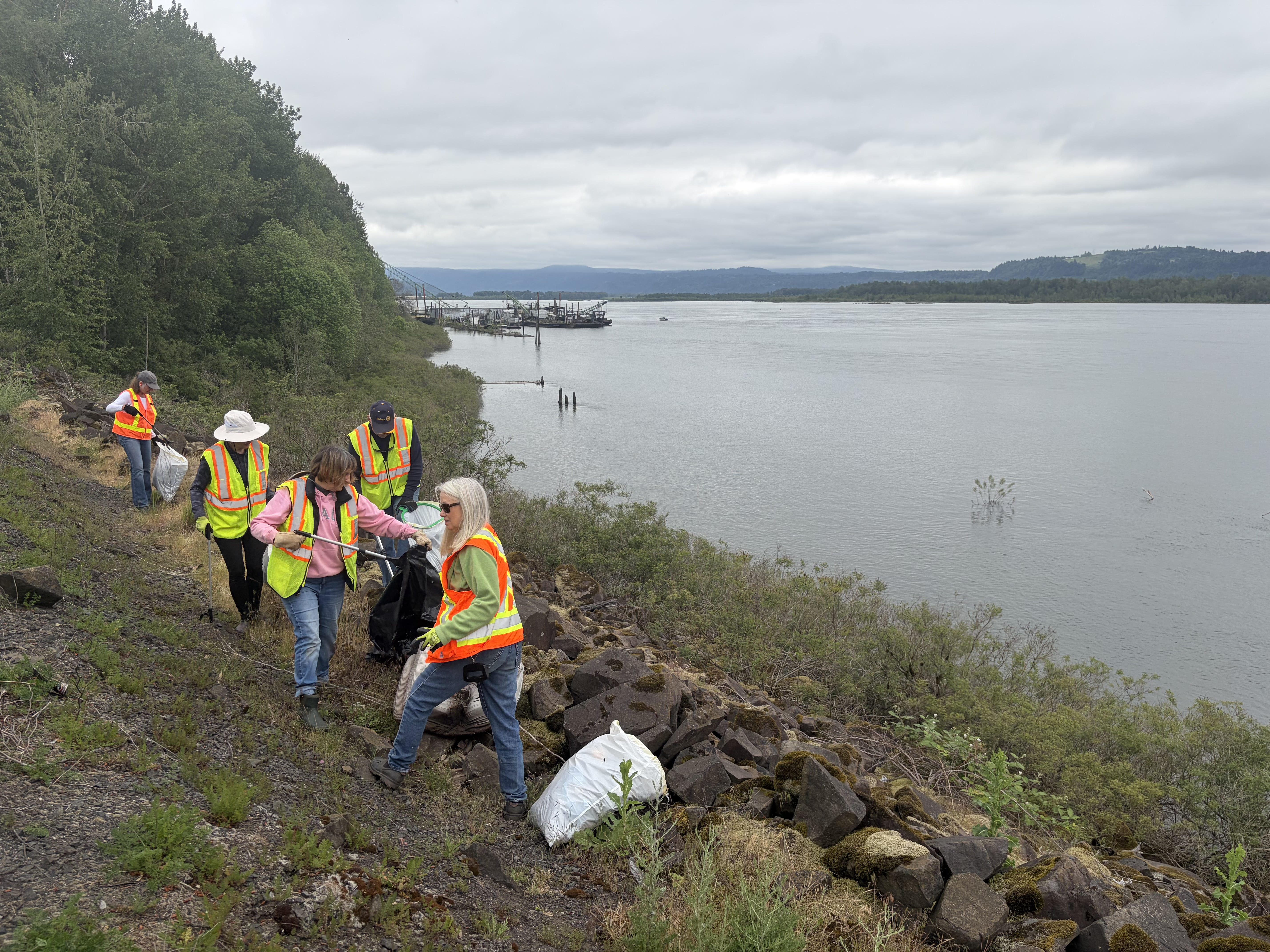Cleaning Highway 14 in Camas